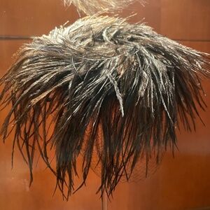 Ostrich Feather Black Fascinator